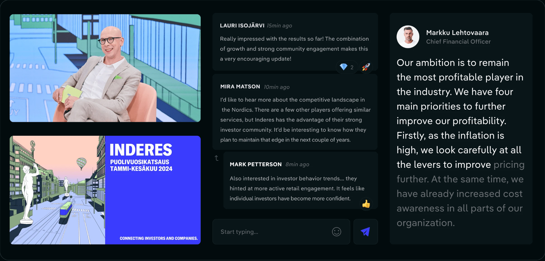 Videosync virtual event platform interface